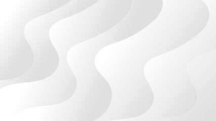 Poster - White Abstract wavy paper cut background. Suit for business, corporate, institution, party, festive, seminar, and talks.