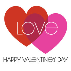 Sticker - Valentine's Day Love overlapping hearts graphic
