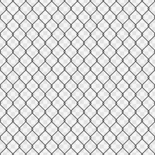 Seamless Chain Link Fence Background. Fences Made Of Metal Wire Mesh On Transparent Background. Wired Fence Pattern In Flat Style. Mesh-netting. Vector Illustration EPS 10.