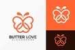 Butterfly And Love Logo Design, Minimalist Elegant Logos Designs Vector Illustration Template