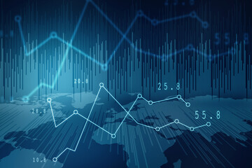 2d rendering Stock market online business concept. business Graph 
