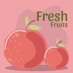 Sticker - fresh fruit apple organic healthy food