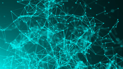 Poster - Abstract connection dots. Technology background. Network concept. 3d rendering.
