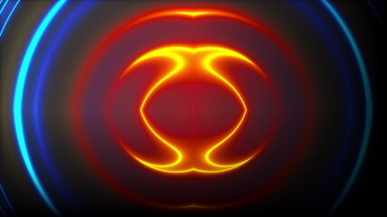 Poster - Abstract neon shapes in kaleida, computer generated. 3d render of fractal backdrop