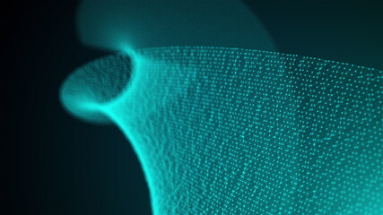 Poster - Computer generated air mesh from connection of dots. 3d rendering of abstract complex background