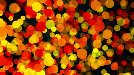 Poster - Abstract multicolored backdrop with many of big transparent circles. Computer generated 3d render