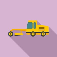 Poster - Grader machine truck icon. Flat illustration of grader machine truck vector icon for web design