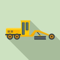 Poster - grader machine bulldozer icon. flat illustration of grader machine bulldozer vector icon for web des