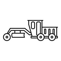 Poster - grader machine road icon. outline grader machine road vector icon for web design isolated on white b