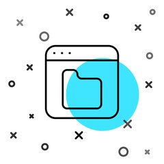 Aufkleber - Black line Browser files icon isolated on white background. Random dynamic shapes. Vector.