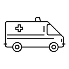 Poster - Ambulance car icon. Outline ambulance car vector icon for web design isolated on white background