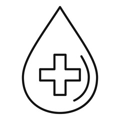 Canvas Print - Medical blood drop icon. Outline medical blood drop vector icon for web design isolated on white background