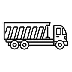 Poster - tipper building icon. outline tipper building vector icon for web design isolated on white backgroun