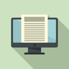 Poster - Foreign language pc monitor icon. Flat illustration of foreign language pc monitor vector icon for web design