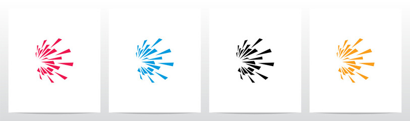 debris explosion on letter logo design s