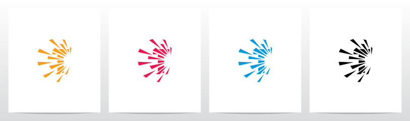 debris explosion on letter logo design t
