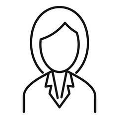 Poster - Foreign language woman teacher icon. Outline foreign language woman teacher vector icon for web design isolated on white background