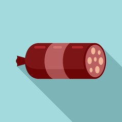 Poster - Food sausage icon. Flat illustration of food sausage vector icon for web design