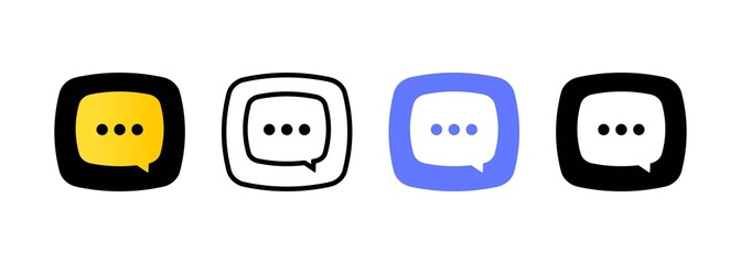 Poster - SMS icon set. Dialog, chat, new message. Vector EPS 10. Isolated on white background