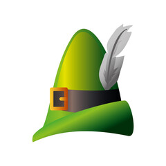 Sticker - happy st patricks day leprechaun hat with feather