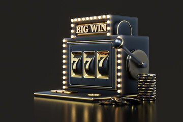 3d Rendering Big Win Slot Machine