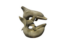 The  Granite Stone Carved In The Shape Of A Double Dolphin.
