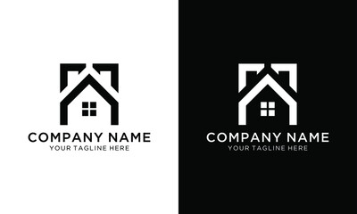 Aufkleber - house logo design in creative line style