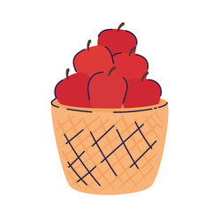 Poster - basket with fresh tomatoes icon vector illustration design