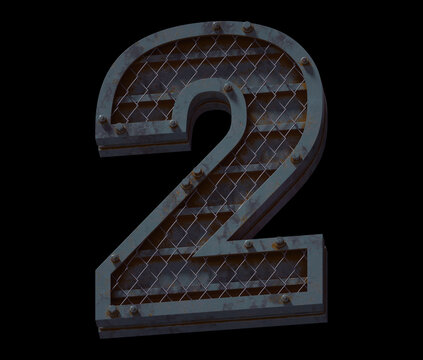 Heavy metal font. Number 2.