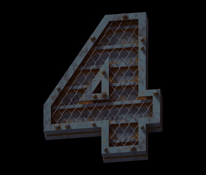 Heavy metal font. Number 4.