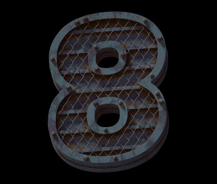 Heavy metal font. Number 8.
