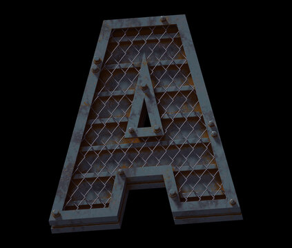 Heavy metal font. Letter A.