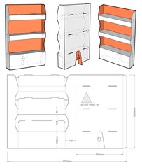 Box for Display Stand and Die-cut Pattern