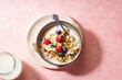 © Anastasia Nurullina/ADDICTIVE STOCK - Top view of tasty breakfast with granola, berries and milk