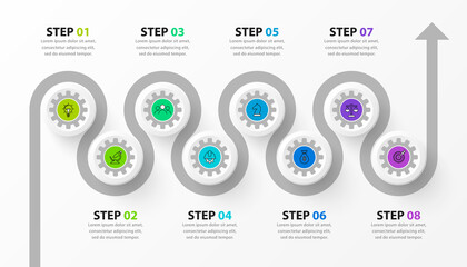 Infographic design template. Creative concept with 8 steps