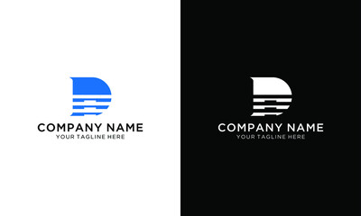 Aufkleber - Letter D logo design template, Abstract tecnology dot connection vector design