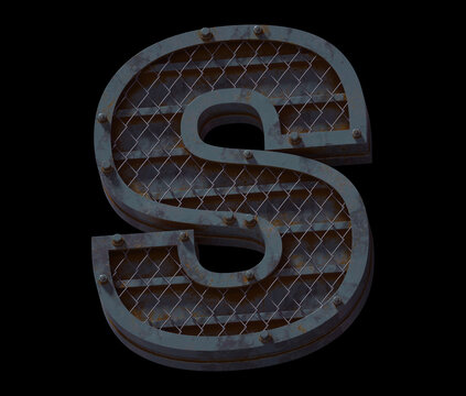 Heavy metal font. Letter S.