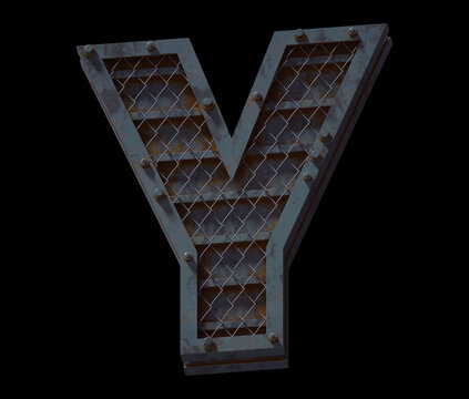 Heavy metal font. Letter Y.