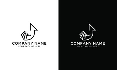 Aufkleber - Money and House Logo Template, Icon, Symbol - Vector on a black and white background.