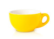 Empty yellow mug isolated on white, clip art