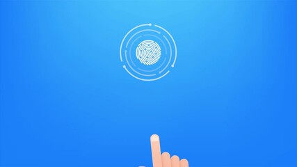 Aufkleber - Click hand in flat style. Push touch screen. Hand cursor icon. Finger click icon. stock illustration.