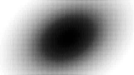 Aufkleber - Halftone. Comic pattern. Abstract dotted radial background. Texture of black dots. Gradient background. Vector illustration.