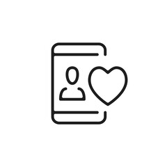 Poster - mobile phone and heart icon. like button concept, online dating app, social media concepts. vector l