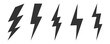 © Aleksandr Gladkiy - Black lightning bolt icon set vector