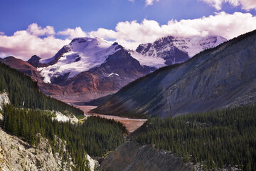 Sticker - Majestic mountain landscape, the snow slopes