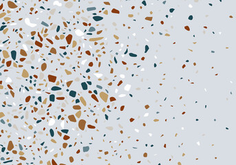 Poster - Colorful Pattern with Venetian Terrazzo. Marble Texture with Scattered Stone. Modern Minimalist Floor Tile Decoration. Abstract Trendy Vector Illustration