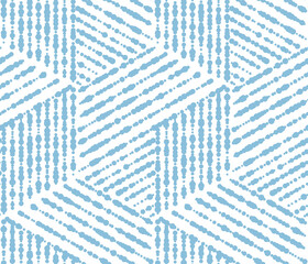 Abstract geometric pattern with stripes, lines. Seamless vector background. White and blue ornament. Simple lattice graphic design