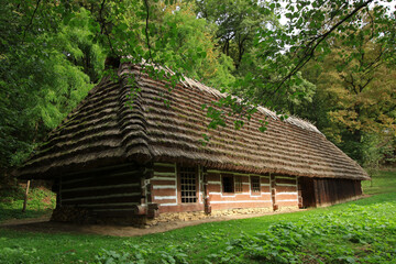 Wall Mural - Old traditional wooden house in Sanok, Poland