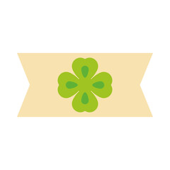 happy st patricks day banner with clover decoration icon