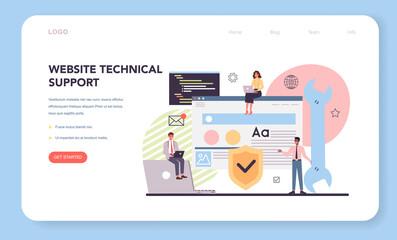 Poster - Website technical support web banner or landing page. Idea